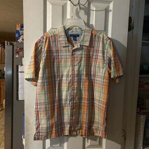 Tommy Hilfiger Boys 8-20 Short Sleeve Yarn Dyed Camp Shirt